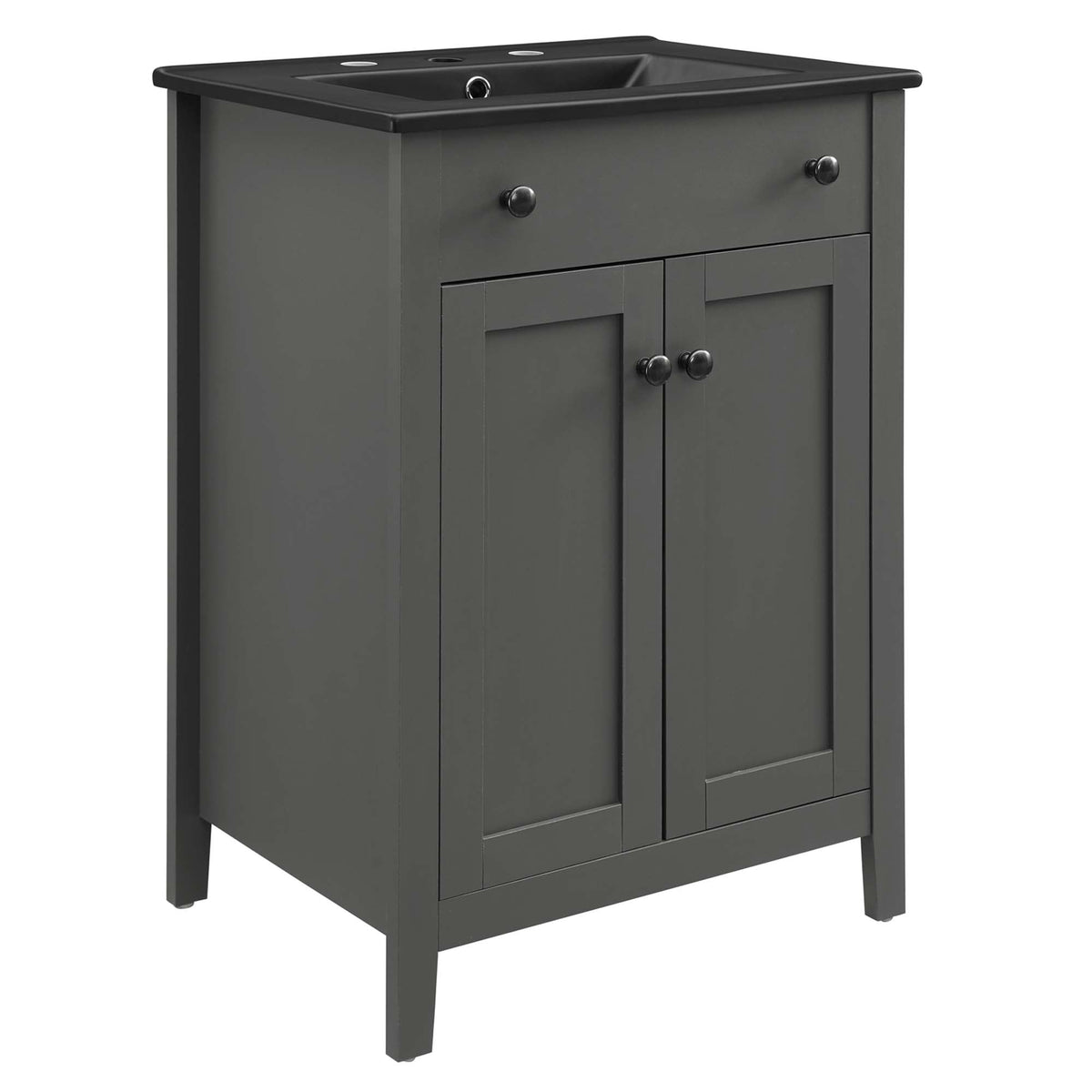 Nantucket 24" Bathroom Vanity by Modway - Gray Black / White Black