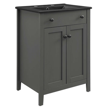 Nantucket 24" Bathroom Vanity by Modway - Gray Black / White Black