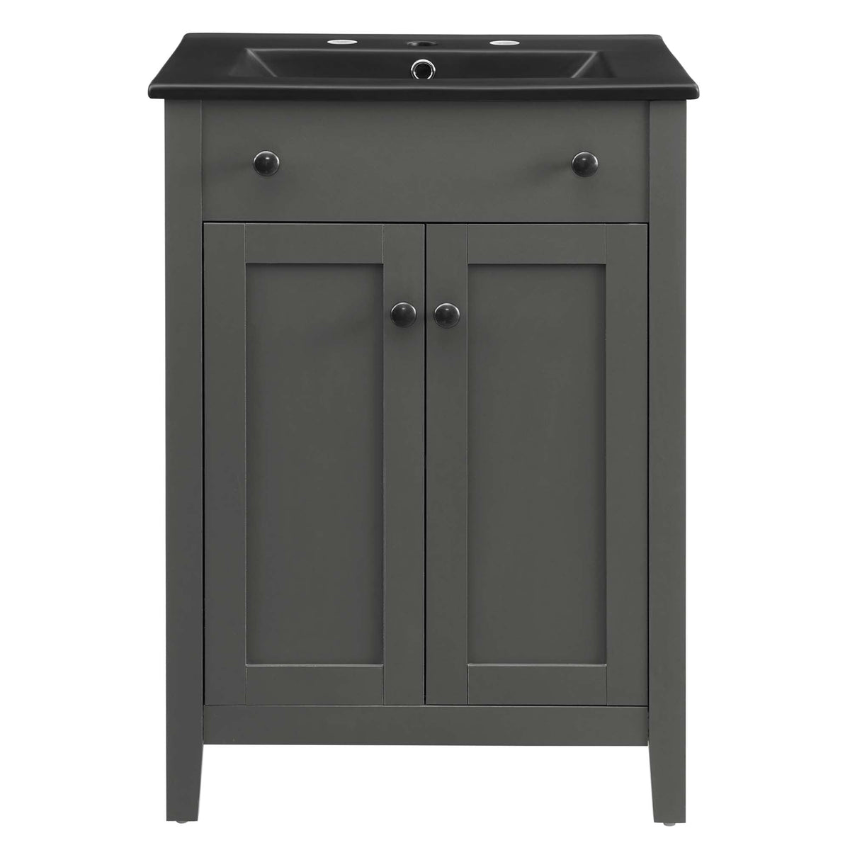 Nantucket 24" Bathroom Vanity by Modway - Gray Black / White Black