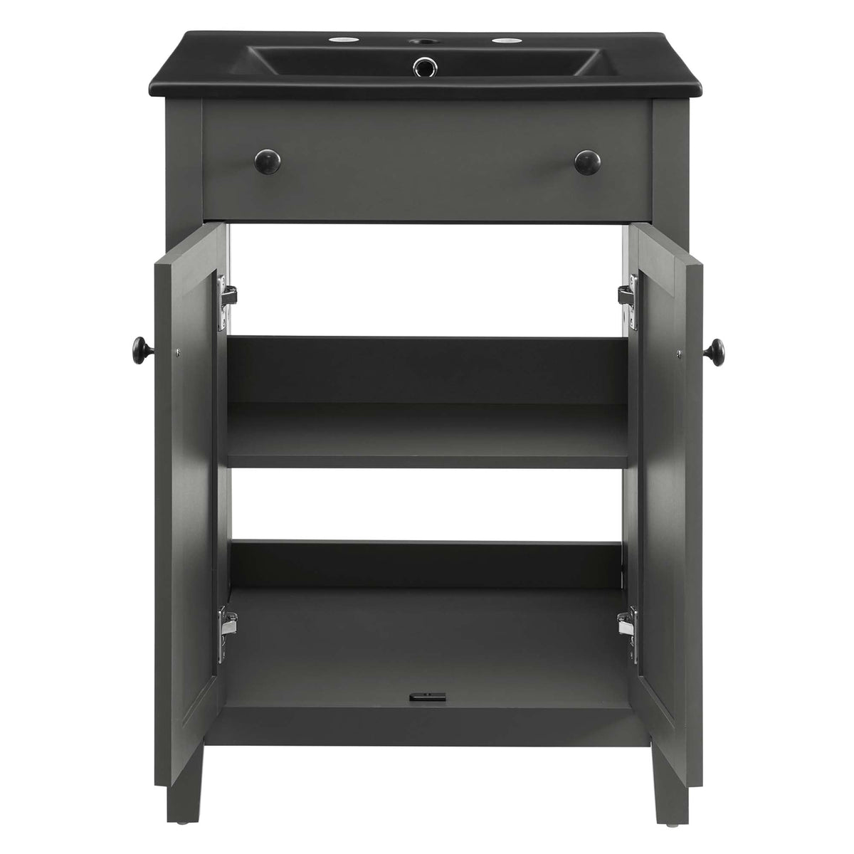 Nantucket 24" Bathroom Vanity by Modway - Gray Black / White Black