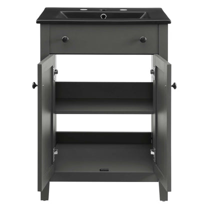 Nantucket 24" Bathroom Vanity by Modway - Gray Black / White Black