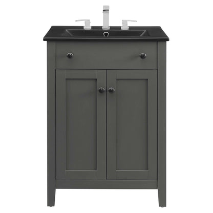 Nantucket 24" Bathroom Vanity by Modway - Gray Black / White Black