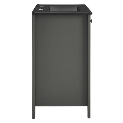 Nantucket 24" Bathroom Vanity by Modway - Gray Black / White Black