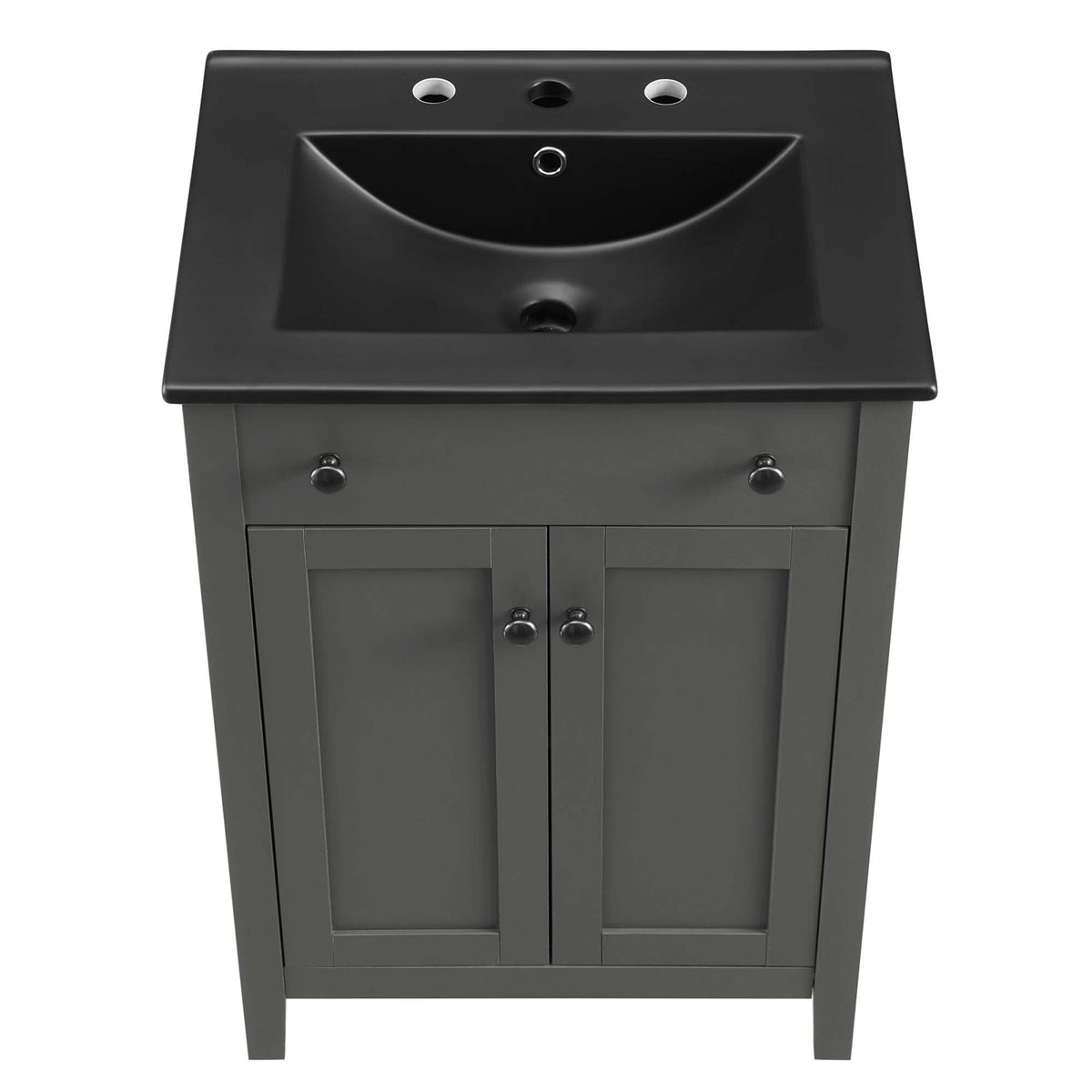 Nantucket 24" Bathroom Vanity by Modway - Gray Black / White Black