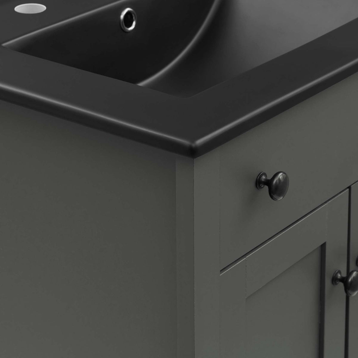 Nantucket 24" Bathroom Vanity by Modway - Gray Black / White Black