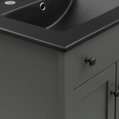 Nantucket 24" Bathroom Vanity by Modway - Gray Black / White Black