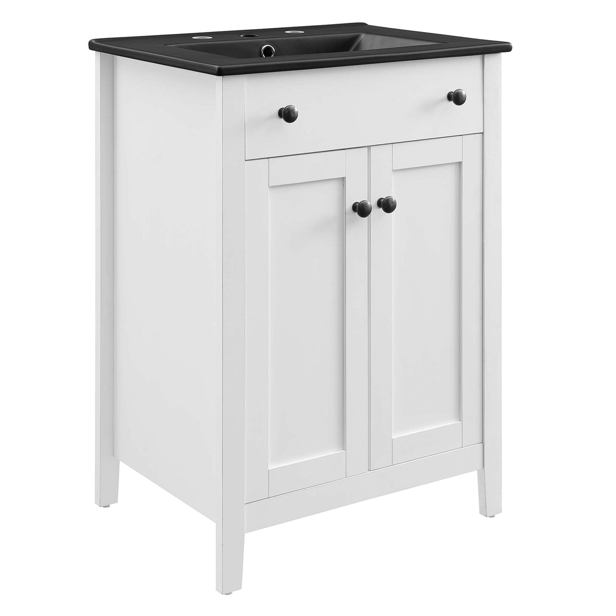 Nantucket 24" Bathroom Vanity by Modway - Gray Black / White Black