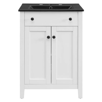 Nantucket 24" Bathroom Vanity by Modway - Gray Black / White Black