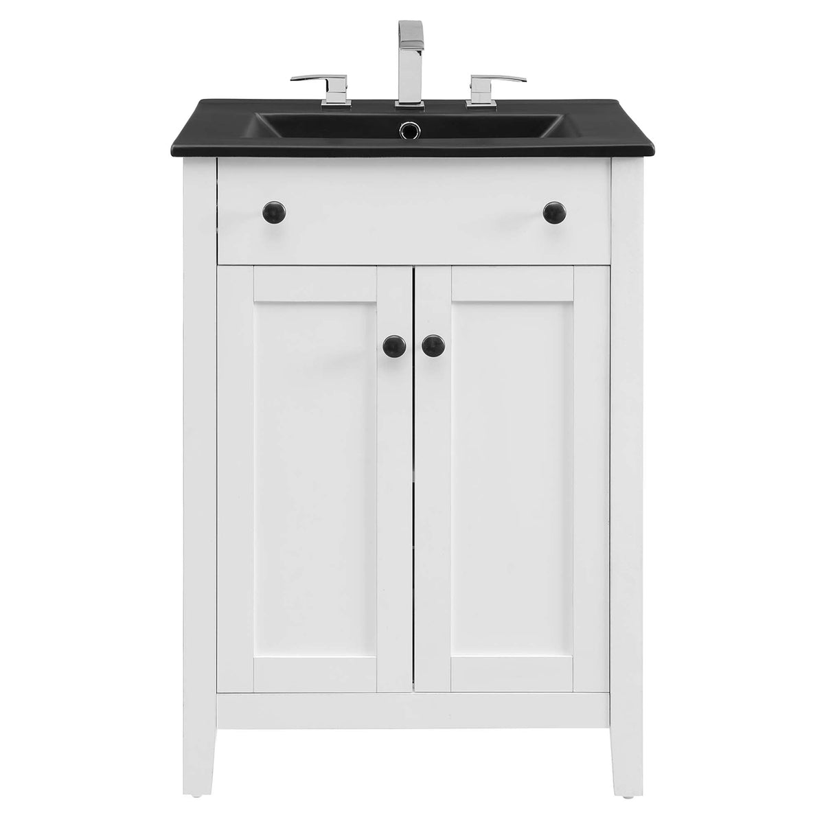 Nantucket 24" Bathroom Vanity by Modway - Gray Black / White Black