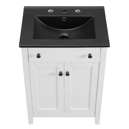 Nantucket 24" Bathroom Vanity by Modway - Gray Black / White Black