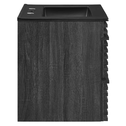 Render 24" Wall-Mount Bathroom Vanity by Modway - Charcoal Black / Oak Black / Walnut Black