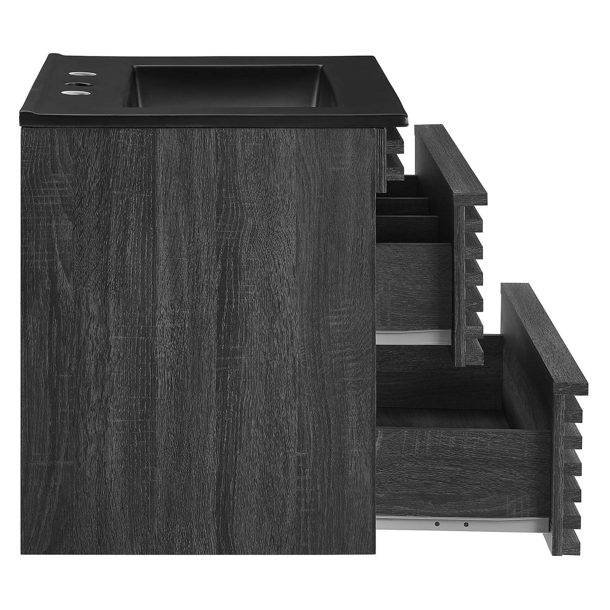 Render 24" Wall-Mount Bathroom Vanity by Modway - Charcoal Black / Oak Black / Walnut Black