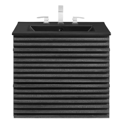 Render 24" Wall-Mount Bathroom Vanity by Modway - Charcoal Black / Oak Black / Walnut Black