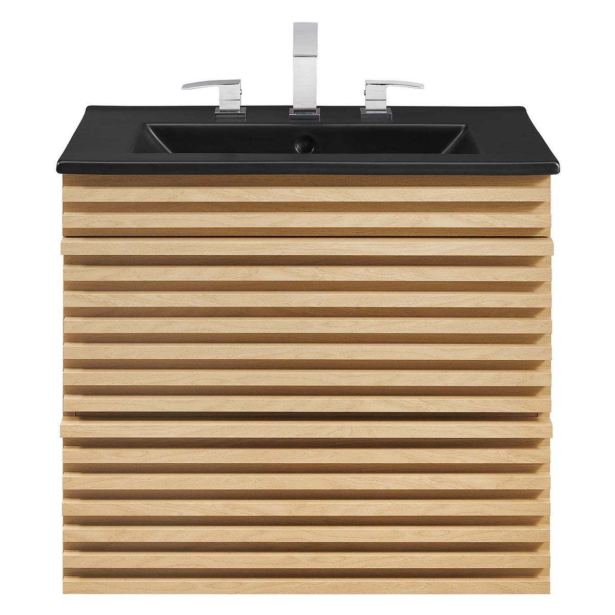 Render 24" Wall-Mount Bathroom Vanity by Modway - Charcoal Black / Oak Black / Walnut Black