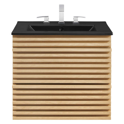 Render 24" Wall-Mount Bathroom Vanity by Modway - Charcoal Black / Oak Black / Walnut Black