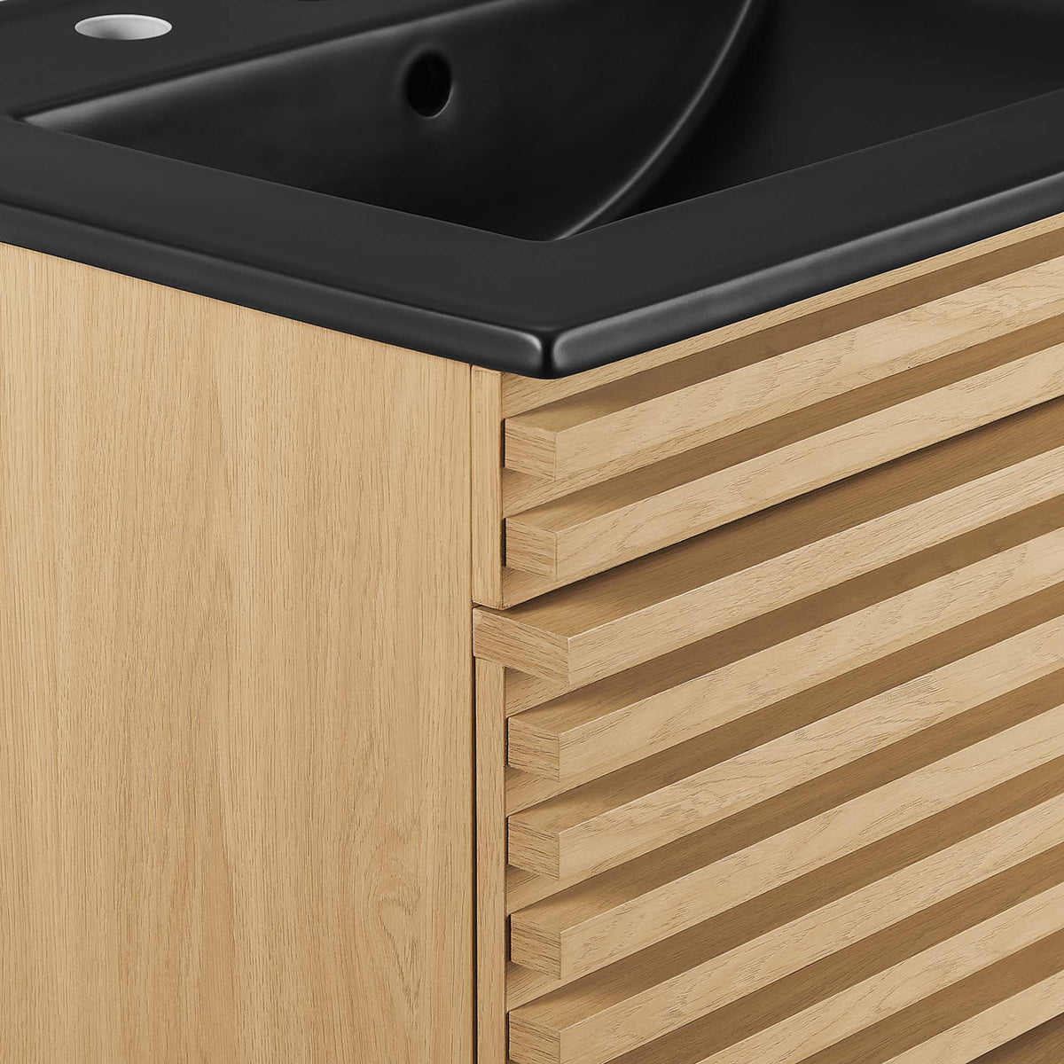 Render 24" Wall-Mount Bathroom Vanity by Modway - Charcoal Black / Oak Black / Walnut Black