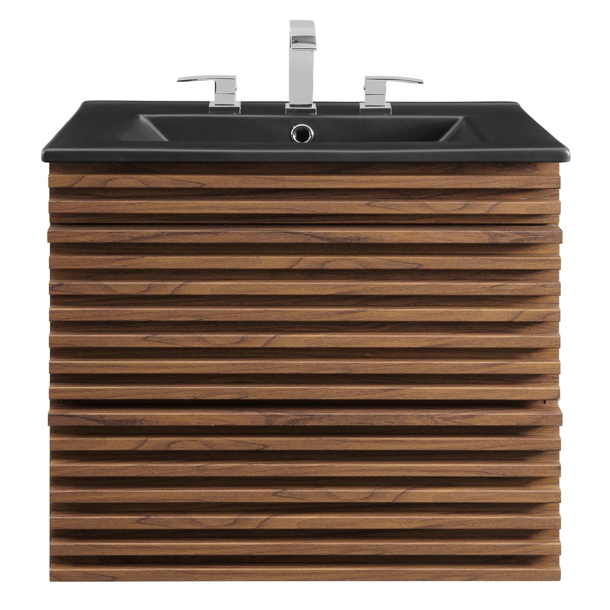 Render 24" Wall-Mount Bathroom Vanity by Modway - Charcoal Black / Oak Black / Walnut Black