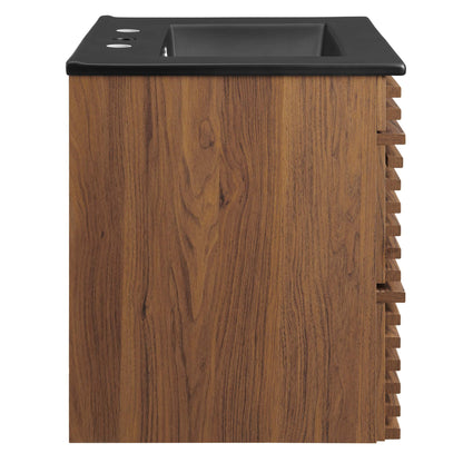 Render 24" Wall-Mount Bathroom Vanity by Modway - Charcoal Black / Oak Black / Walnut Black