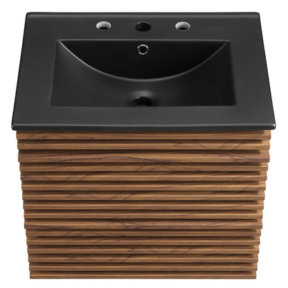 Render 24" Wall-Mount Bathroom Vanity by Modway - Charcoal Black / Oak Black / Walnut Black