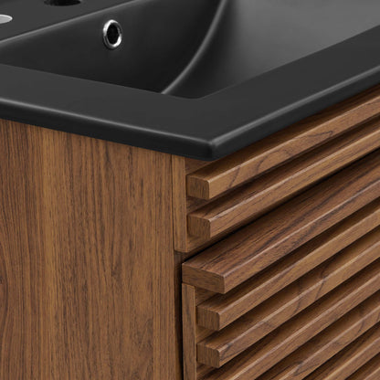 Render 24" Wall-Mount Bathroom Vanity by Modway - Charcoal Black / Oak Black / Walnut Black