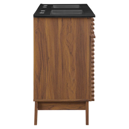 Render 48" Double Sink Bathroom Vanity by Modway - Walnut Black