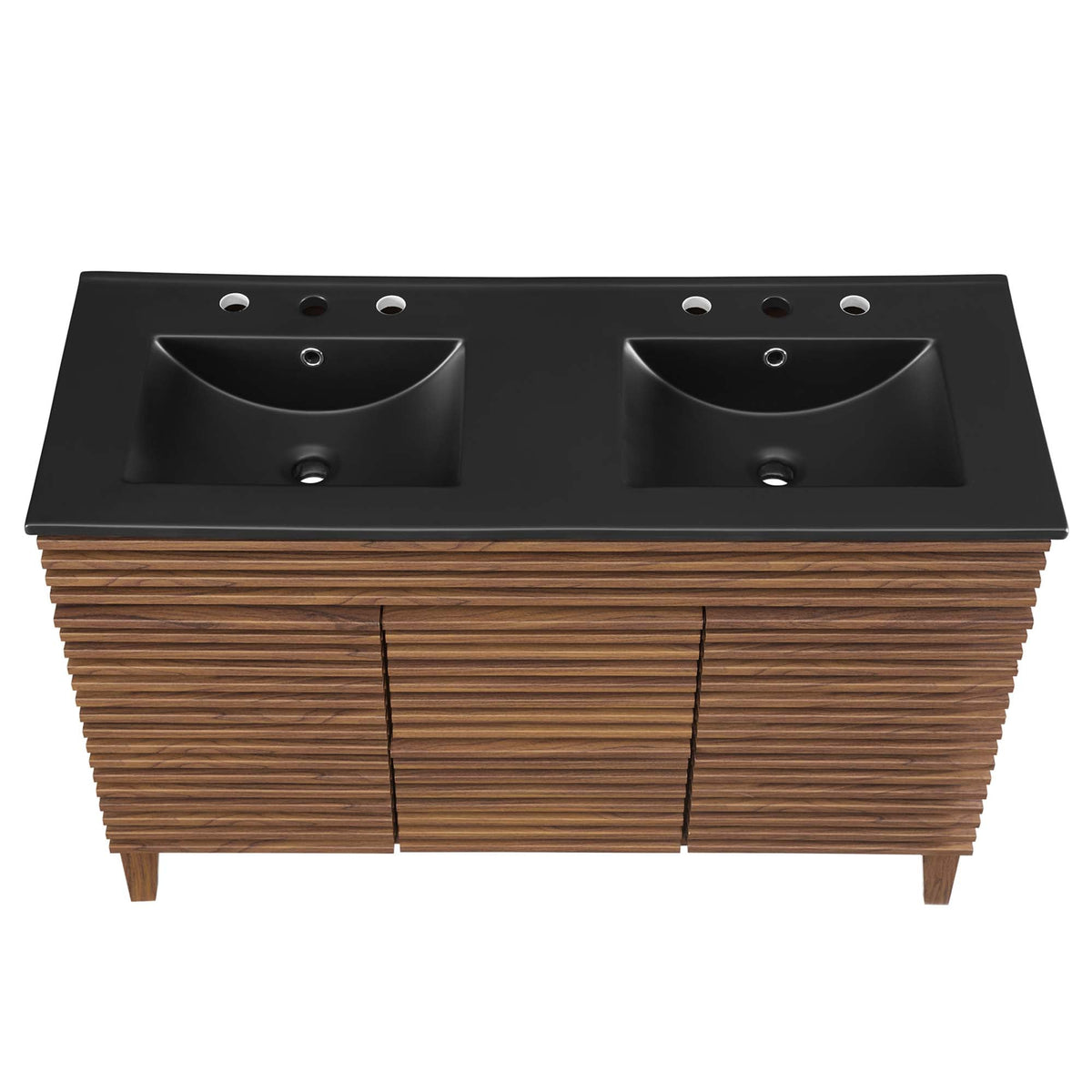 Render 48" Double Sink Bathroom Vanity by Modway - Walnut Black