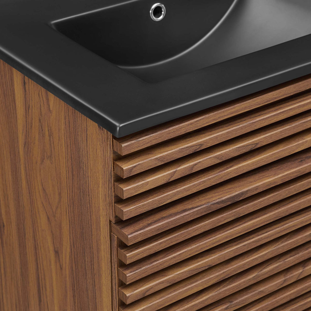 Render 48" Double Sink Bathroom Vanity by Modway - Walnut Black