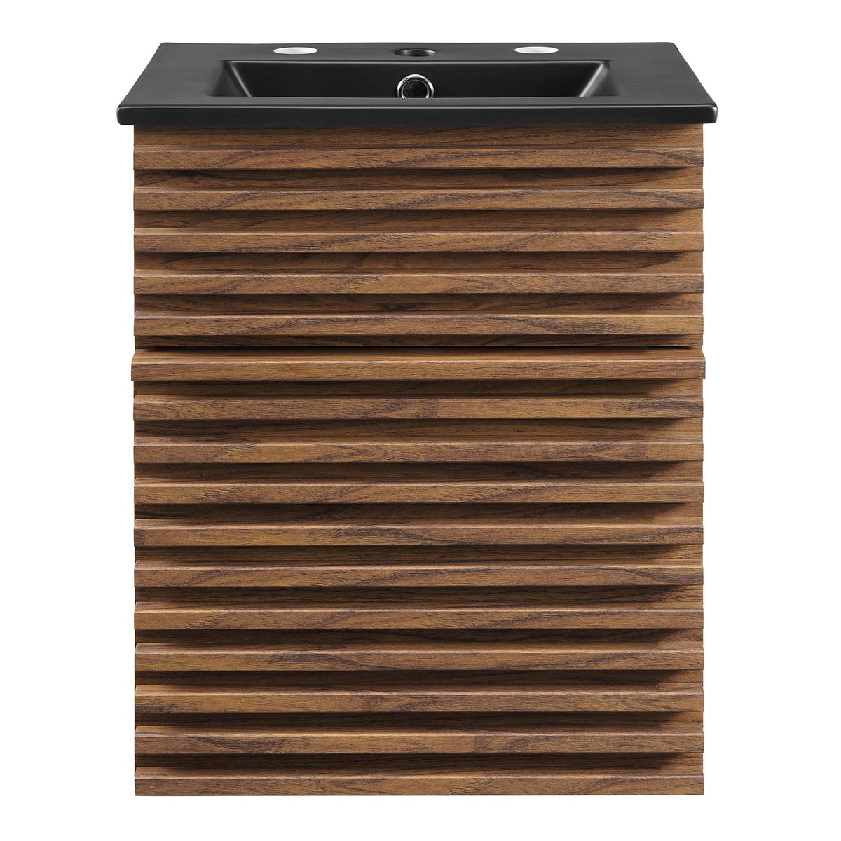 Render 18" Wall-Mount Bathroom Vanity by Modway - Walnut Black