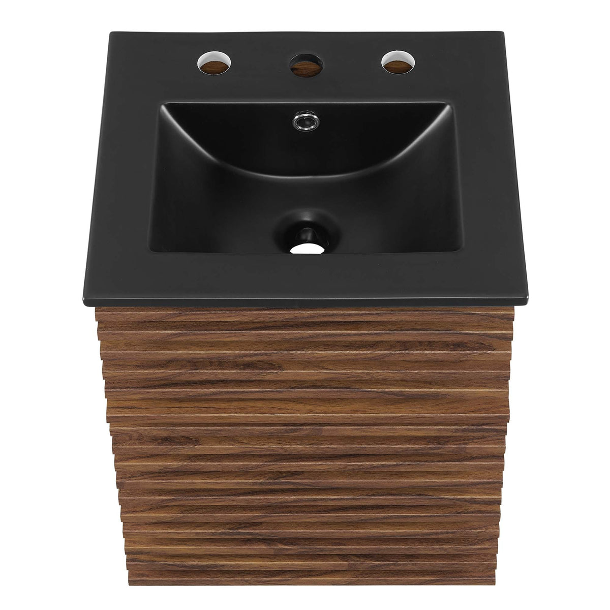 Render 18" Wall-Mount Bathroom Vanity by Modway - Walnut Black