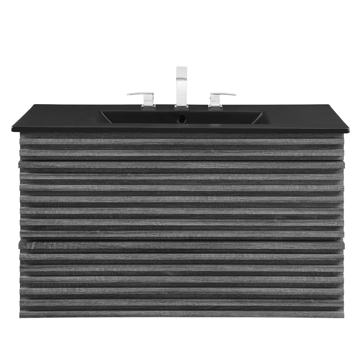 Render 36" Wall-Mount Bathroom Vanity by Modway - Charcoal Black / Oak Black / Walnut Black