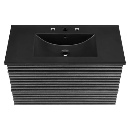 Render 36" Wall-Mount Bathroom Vanity by Modway - Charcoal Black / Oak Black / Walnut Black