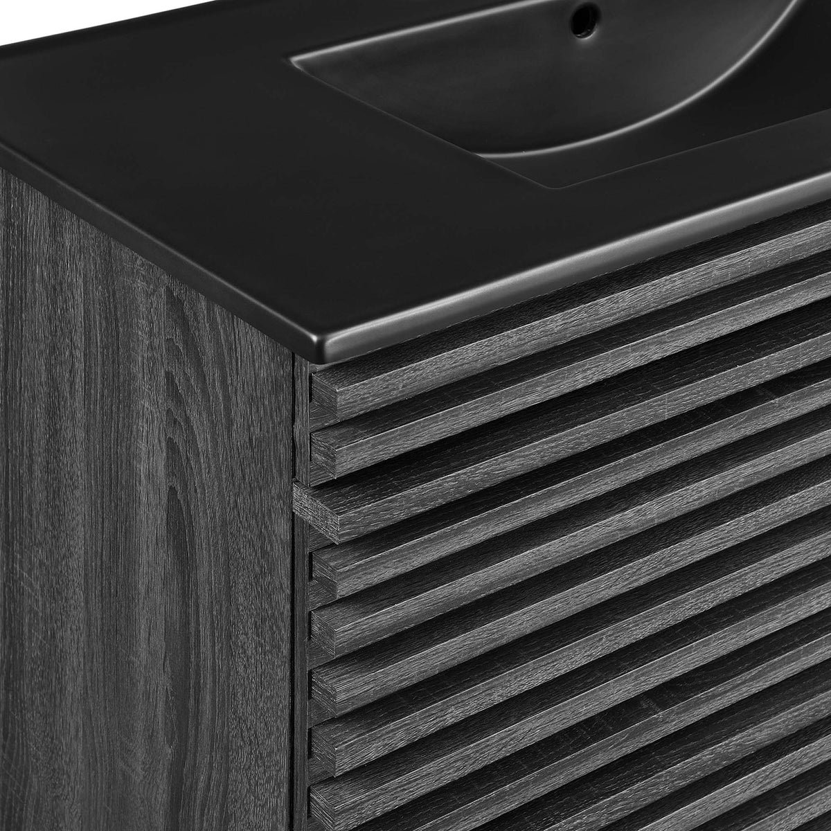 Render 36" Wall-Mount Bathroom Vanity by Modway - Charcoal Black / Oak Black / Walnut Black