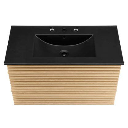 Render 36" Wall-Mount Bathroom Vanity by Modway - Charcoal Black / Oak Black / Walnut Black