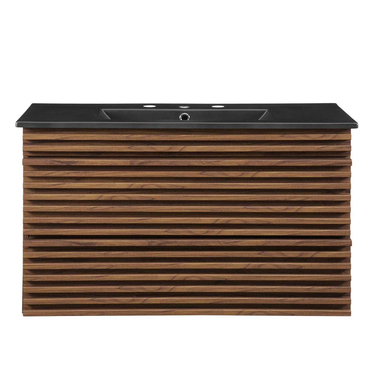Render 36" Wall-Mount Bathroom Vanity by Modway - Charcoal Black / Oak Black / Walnut Black