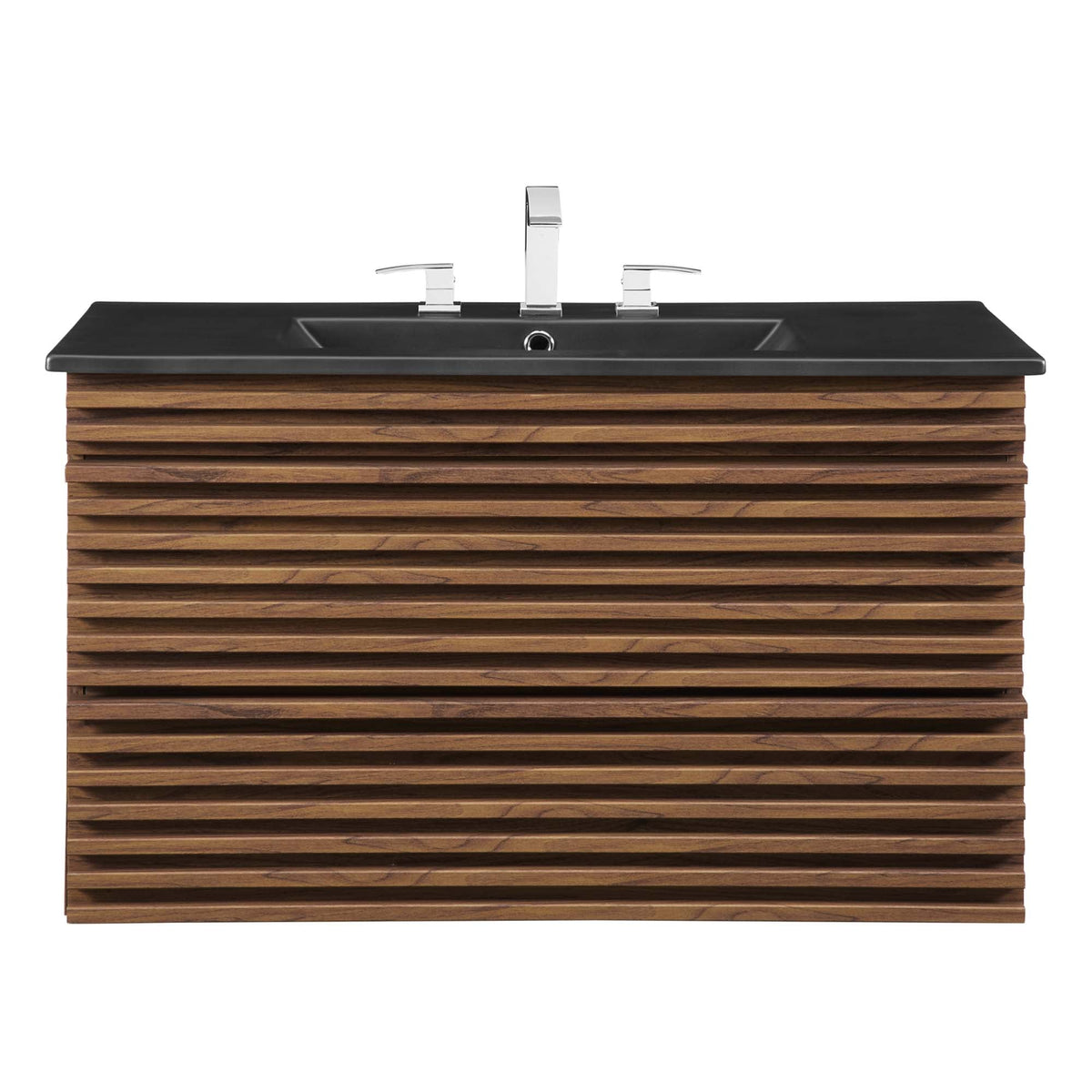 Render 36" Wall-Mount Bathroom Vanity by Modway - Charcoal Black / Oak Black / Walnut Black