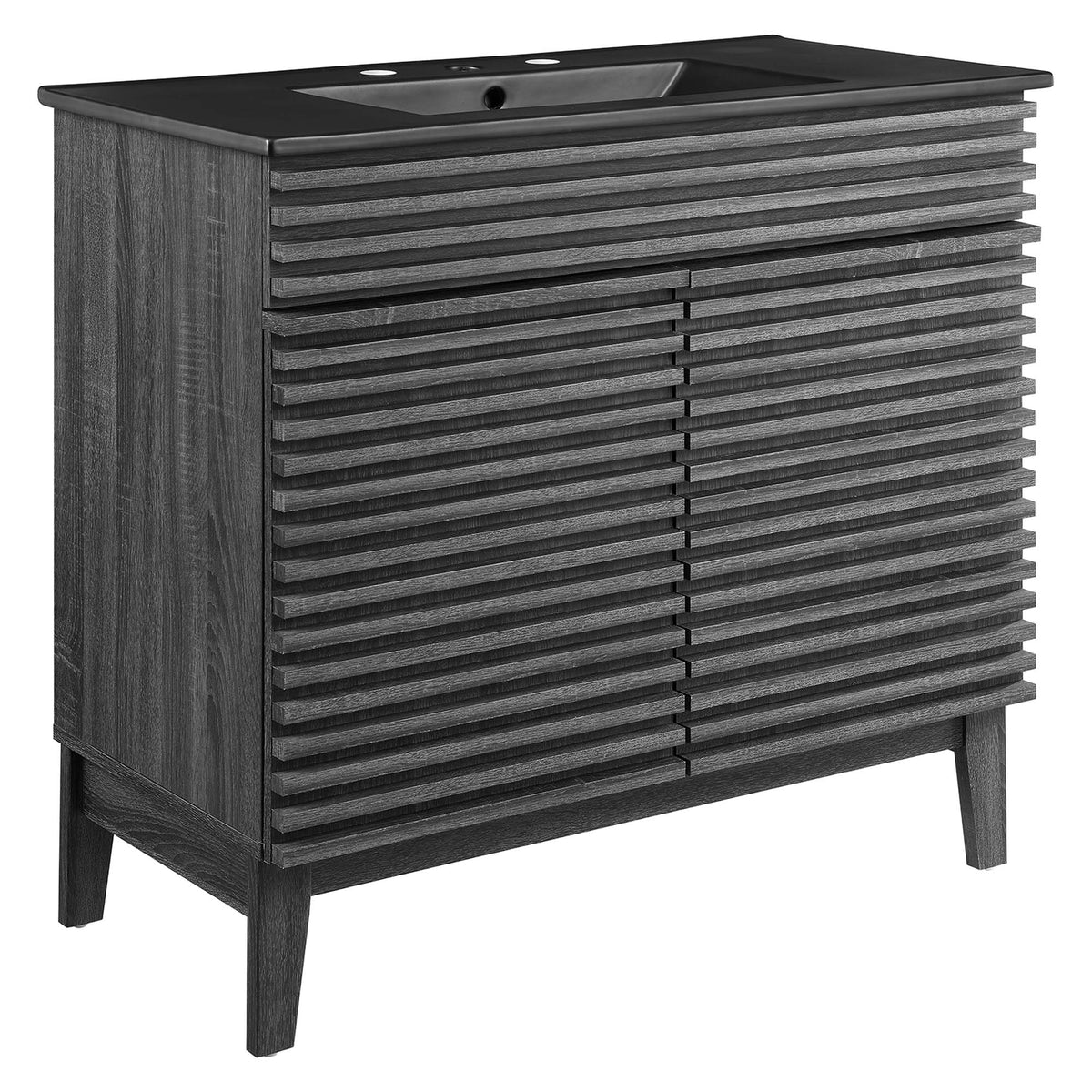 Render 36" Bathroom Vanity by Modway - Charcoal Black / Oak Black / Walnut Black