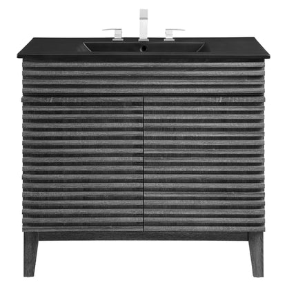 Render 36" Bathroom Vanity by Modway - Charcoal Black / Oak Black / Walnut Black