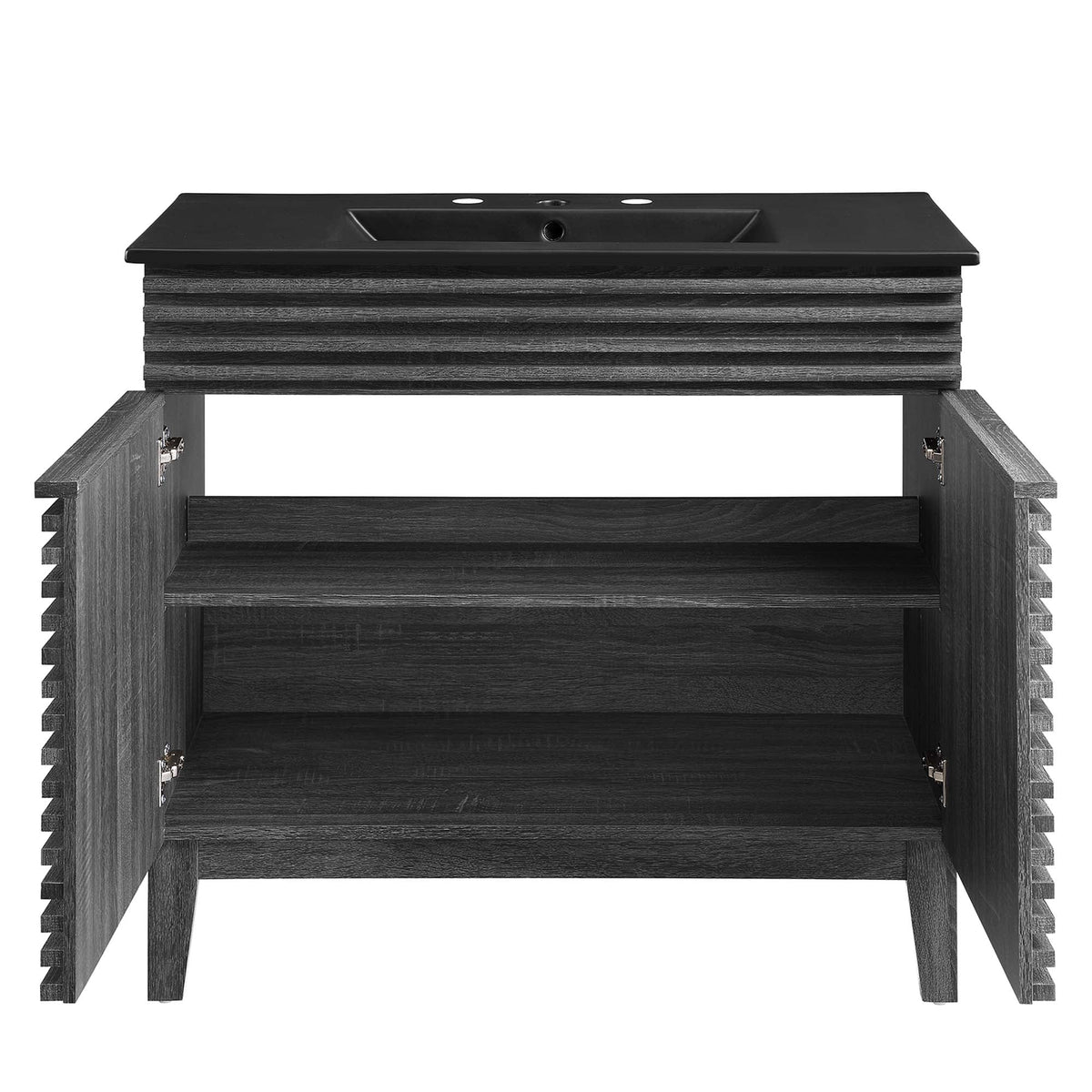 Render 36" Bathroom Vanity by Modway - Charcoal Black / Oak Black / Walnut Black