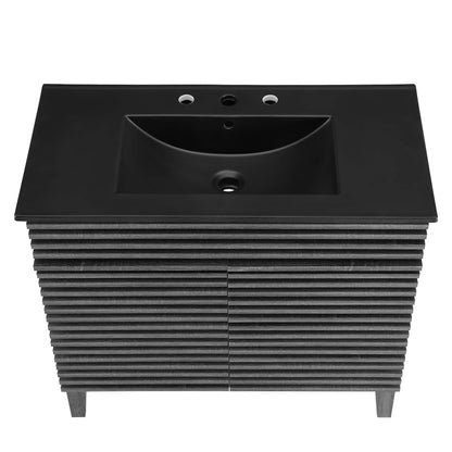 Render 36" Bathroom Vanity by Modway - Charcoal Black / Oak Black / Walnut Black