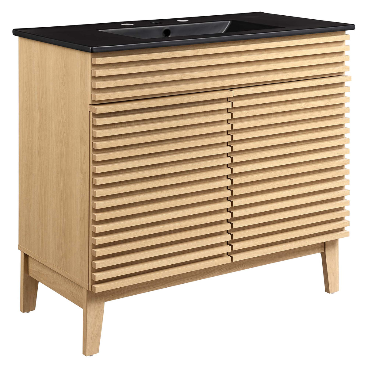 Render 36" Bathroom Vanity by Modway - Charcoal Black / Oak Black / Walnut Black