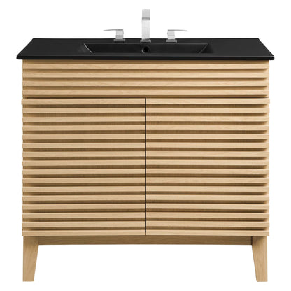 Render 36" Bathroom Vanity by Modway - Charcoal Black / Oak Black / Walnut Black