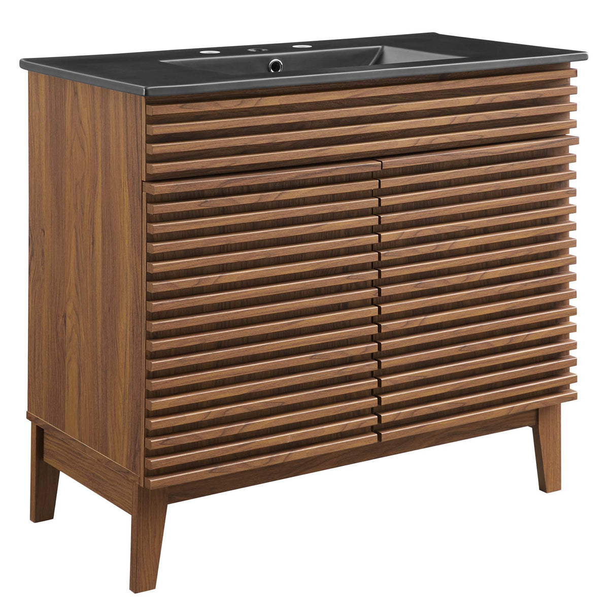Render 36" Bathroom Vanity by Modway - Charcoal Black / Oak Black / Walnut Black