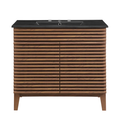 Render 36" Bathroom Vanity by Modway - Charcoal Black / Oak Black / Walnut Black