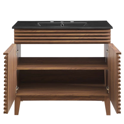 Render 36" Bathroom Vanity by Modway - Charcoal Black / Oak Black / Walnut Black