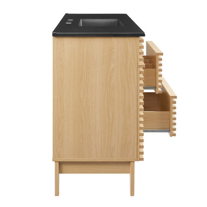 Render 48" Single Sink Bathroom Vanity by Modway - Oak Black / Walnut Black