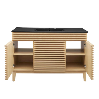 Render 48" Single Sink Bathroom Vanity by Modway - Oak Black / Walnut Black