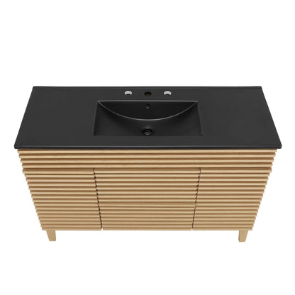 Render 48" Single Sink Bathroom Vanity by Modway - Oak Black / Walnut Black