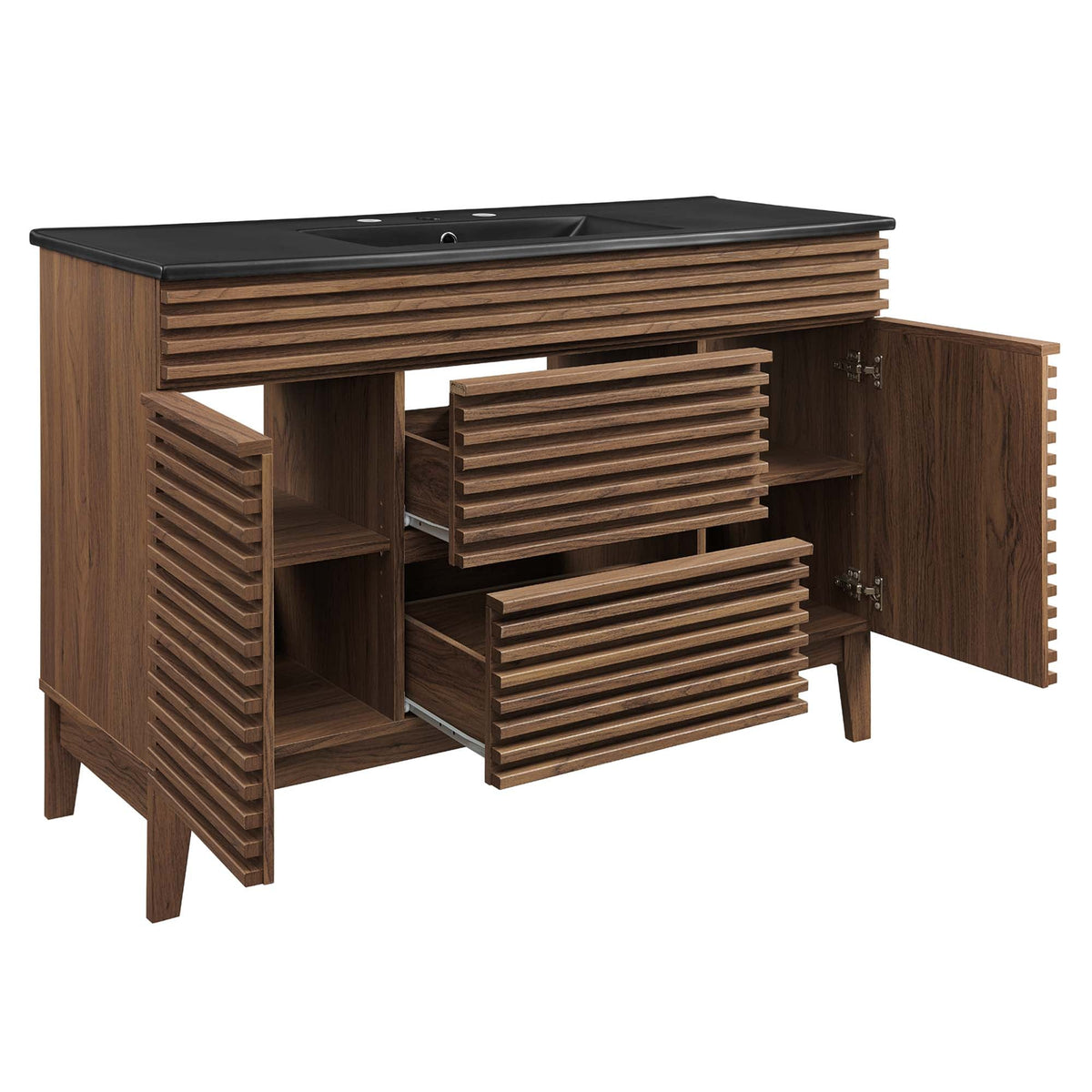 Render 48" Single Sink Bathroom Vanity by Modway - Oak Black / Walnut Black