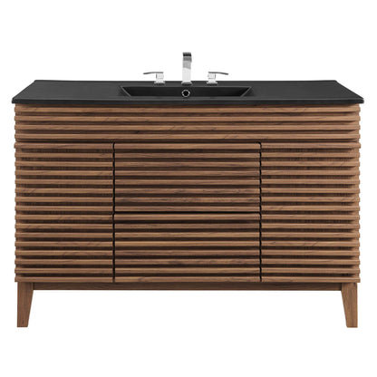 Render 48" Single Sink Bathroom Vanity by Modway - Oak Black / Walnut Black