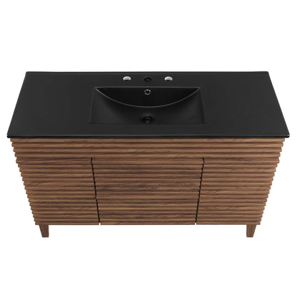 Render 48" Single Sink Bathroom Vanity by Modway - Oak Black / Walnut Black